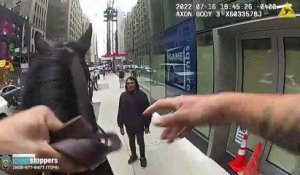 Insolite: Découvrez les images d'un policier qui pourchasse un voleur dans les rues de New York, à Time Square, sur son cheval !