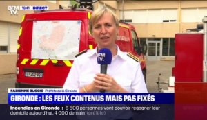 La préfète de la Gironde, Fabienne Buccio, annonce sur BMFTV que les riverains de Landiras vont pouvoir "dès ce soir" regagner leur domicile