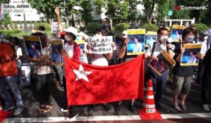 Au Japon, des manifestants réclament la libération d'un journaliste arrêté en Birmanie
