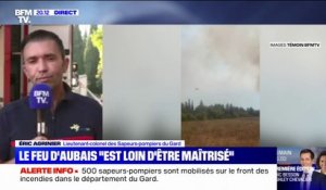 Incendies dans le Gard: un pompier "grièvement blessé a été évacué, [...] mais son pronostic vital n'est pas engagé"