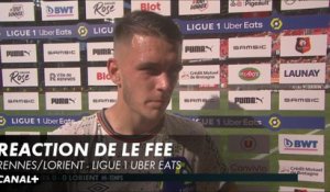Réaction d'Enzo Le Fée - Rennes/Lorient