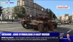 Des chars russes détruits exposés à Kiev pour la fête de l'indépendance de l'Ukraine