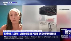 Cette habitante de Feyzin, dans le Rhône, raconte les dégâts qu'elle constate après le violent orage