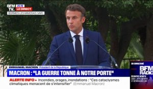 Emmanuel Macron: "Je pense à notre peuple auquel il faudra de la force d'âme pour regarder en face le temps qui vient"