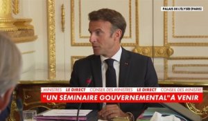 L'intervention d'Emmanuel Macron en Conseil des ministres