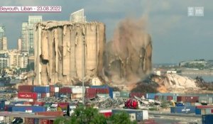 Liban. Découvrez les images d'une nouvelle partie des silos  qui s’effondre au port de Beyrouth