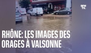 Rhône: les images de la grêle et des inondations à Valsonne