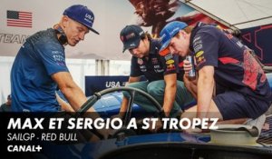 Max Verstappen et Sergio Perez sur le bateau des USA - SailGP Saint-Tropez