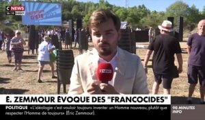 Un duplex d'un journaliste de CNews perturbé par des militants d'Eric Zemmour en plein direct - Regardez