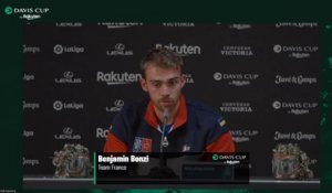 Coupe Davis 2022 - Benjamin Bonzi : "Roger Federer, je trouve ça triste et un coup dur de se dire qu'on le reverra plus sur les tournois"