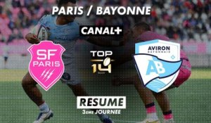 Le résumé de Stade Français / Bayonne - TOP 14 - 3ème