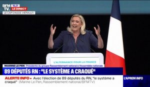 Marine Le Pen: “Le système a craqué devant la poussée nationale“