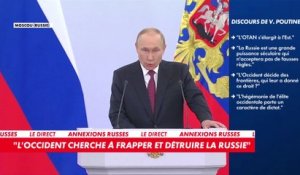 Vladimir Poutine : «Pendant des siècles, les pays occidentaux affirment qu’ils apportent la démocratie et la liberté aux autres peuples, mais c’est tout le contraire»