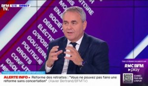 Retraites: "Vous ne pouvez pas faire une réforme sans concertation", estime Xavier Bertrand