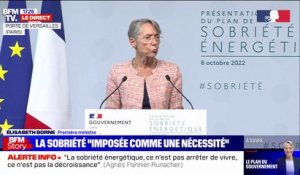Élisabeth Borne veut que la France diminue sa consommation d'énergie de 10% "dans les deux prochaines années"