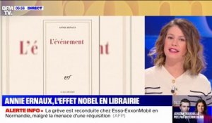 Les ouvrages d'Annie Ernaux s'arrachent après l'attribution de son prix Nobel de littérature