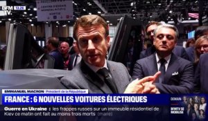 Mondial de l'Auto à Paris: Emmanuel Macron défend sa volonté du tout-électrique