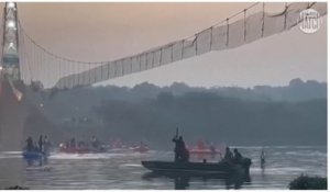 L'effondrement d'un pont suspendu fait plus d'une centaine de morts en Inde, le 30 octobre 2022