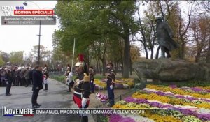 11 novembre: Emmanuel Macron se recueille au pied de la statue de Clémenceau