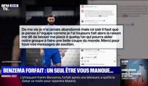 "La raison me dit de laisser ma place": Karim Benzema confirme son forfait pour la Coupe du monde et remercie ses fans pour leur soutien