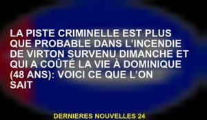 La piste criminelle est plus que probable dans l'incendie de Virton dimanche et qui coûte Dominique