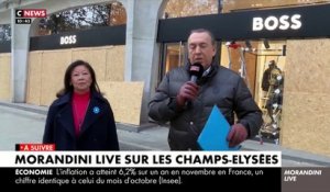 Revoir "Morandini Live" ce matin sur les Champs-Elysées avec la maire du 8ème arrondissement qui dresse un bilan des incidents de la nuit: "Je suis bien sûr inquiète pour dimanche prochain et la finale"