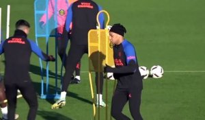 Mbappé et Neymar à l'entraînement, à la veille de PSG-Strasbourg