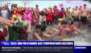 Dunkerque: le traditionnel "Bain des Givrés" marqué par des températures douces