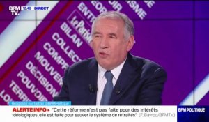 François Bayrou, président du Modem, sur la réforme des retraites: "Je pense qu'il faudrait que nous trouvions un nouveau mode de gouvernance de notre système de retraites"