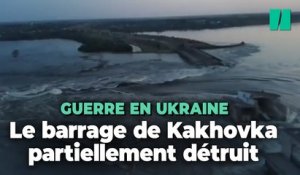 Guerre en Ukraine : les images du barrage de Kakhovka partiellement détruits