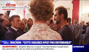 Annecy: Emmanuel Macron remercie Henri, le "héros au sac à dos" qui a fait face à l'auteur de l'agression