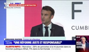Réforme des retraites: "À l'élection présidentielle, les choses ont été dites clairement", affirme Emmanuel Macron