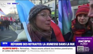 Mobilisation du 21 janvier: "Le but de notre vie, ce n'est pas de travailler et de mourir" explique cette manifestante