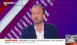 "Il veut brutaliser le pays": Manuel Bompard répond à Gérald Darmanin qui accuse la Nupes de vouloir "bordéliser le pays"