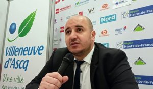 Rachid Meziane l'entraîneur de Villeneuve-d'Ascq après la victoire contre Tarbes