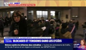 Réforme des retraites: des blocages et tensions dans un lycée du 20ème arrondissement de Paris