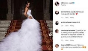 "Un nouvel homme et remariée" : Fabienne Carat étonne les internautes en robe de mariée