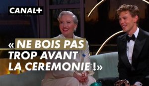 Le tuto BAFTAs d'Emma Thompson pour Austin Butler - BAFTAs 2023 - Canal+