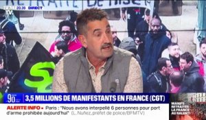 Frédéric Souillot (FO) soutient que le chiffre de 3,5 millions de manifestants n'est "pas excessif"