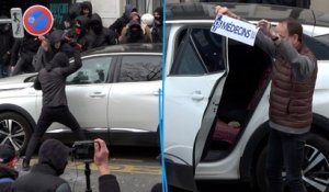 Manif à Paris : la voiture d'un médecin en intervention caillassée en marge du cortège