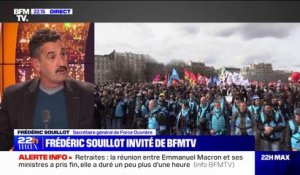 Retraites: Frédéric Souillot (FO) veut continuer la mobilisation "jusqu'au retrait" de la réforme