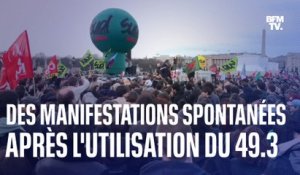 Retraites: des manifestations spontanées dans plusieurs villes de France après l'utilisation du 49.3