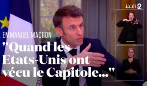Retraites : face aux incidents, Macron évoque l'invasion du Capitole dans son interview à 13h