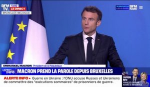 Emmanuel Macron: "Nous avons appelé le président Zelensky pour lui réaffirmer notre soutien"