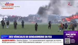 Sainte-Soline: des véhicules des forces de l'ordre incendiés par des militants