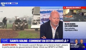 Pour Jean-Christophe Couvy, secrétaire national du syndicat Police FO, à Sainte-Soline, "l'usage disproportionné de la force" venait des manifestants