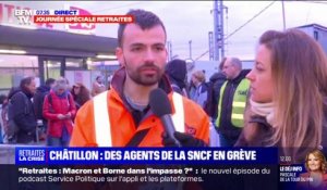 Retraites: des cheminots empêchent la sortie des trains au Technicentre de Châtillon