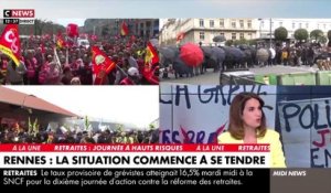Retraites - Regardez les images de manifestants à Rennes qui se préparent à affronter les forces de l’ordre en se camouflant derrière des parapluies pour ne pas être identifiés - VIDEO