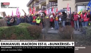 Emmanuel Macron dans les Hautes-Alpes: Regardez les manifestants présents à Savines-le-Lac ce matin avant l'arrivée du président - VIDEO