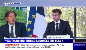Emmanuel Macron annonce un "plan de sobriété" sur l'eau, "d'ici à l'été", dans "tous les secteurs"